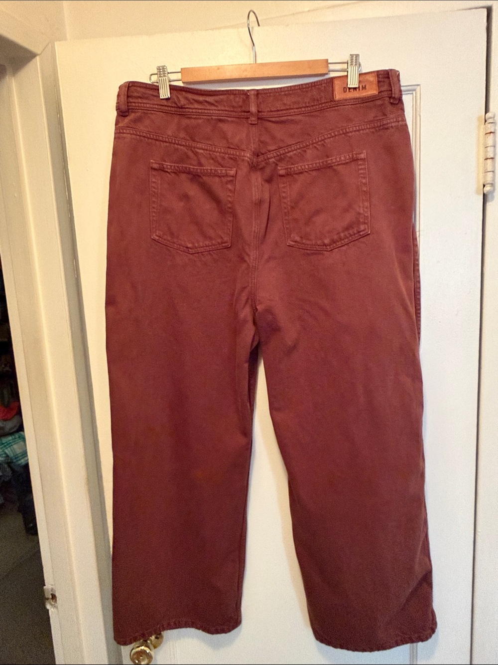 Sezane Rust-Brown Ankle Crop Jeans - Picture 3 of 6